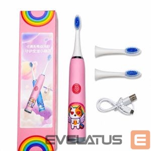 Zobu birste iLike  Kids W3 Electric Toothbrush (Battery-Powered) +3 attachments Pink