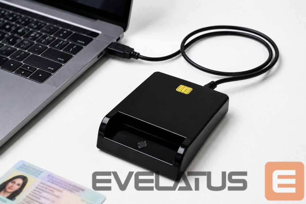 Parveidotājs iLike USB Smart Card Reader, Contact IC Card Reader for Digital Signature, eID, Banking & Government Cards Black