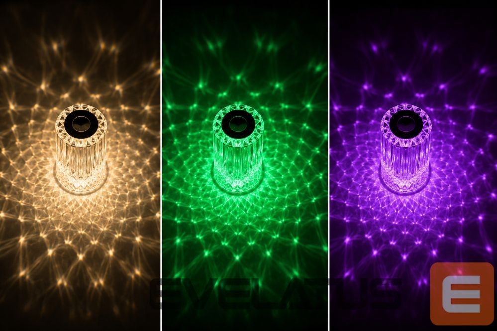 Galda lampa iLike Crystal Touch RGB LED Table Lamp with Bluetooth Speaker, Ambient Night Light & Remote Control