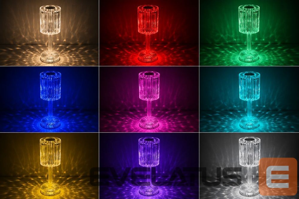 Galda lampa iLike Crystal Touch RGB LED Table Lamp with Bluetooth Speaker, Ambient Night Light & Remote Control