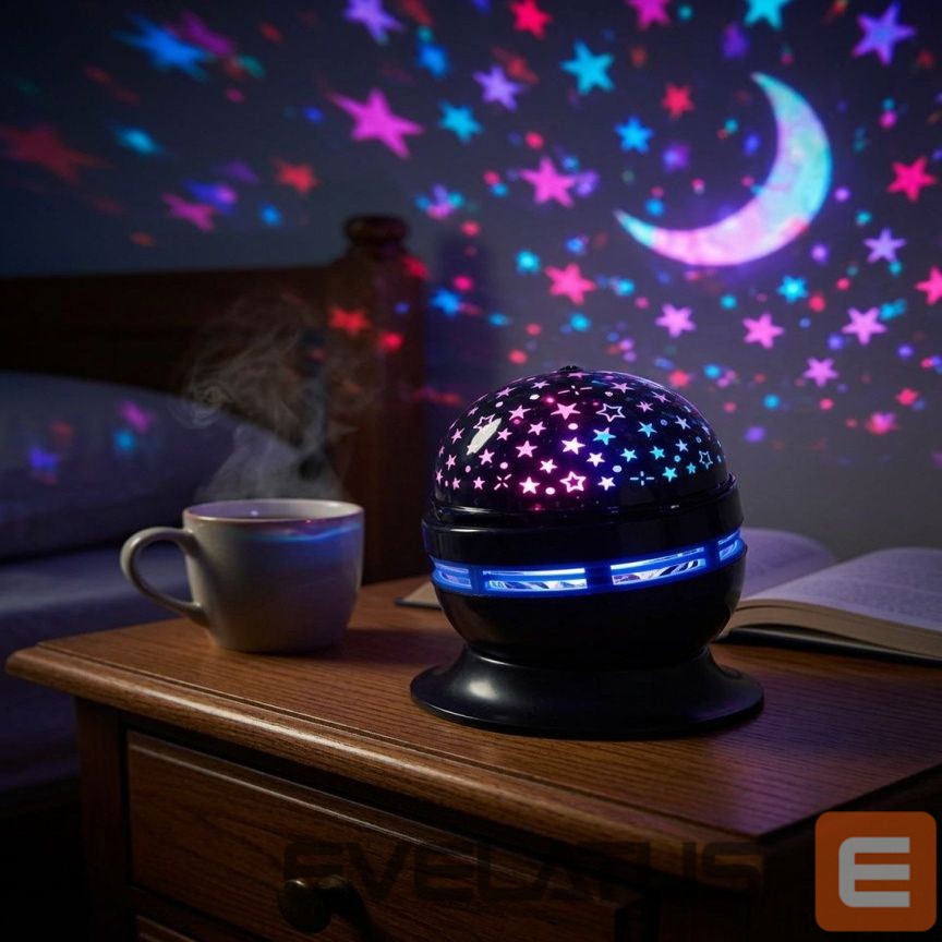 LED Prožektors iLike RGB Crystal Ball Light, 180° Rotating Party Projector with Remote Black