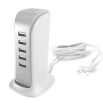 Adapteris Dudao  5x USB charger with built-in EU power cable white (A5EU) 