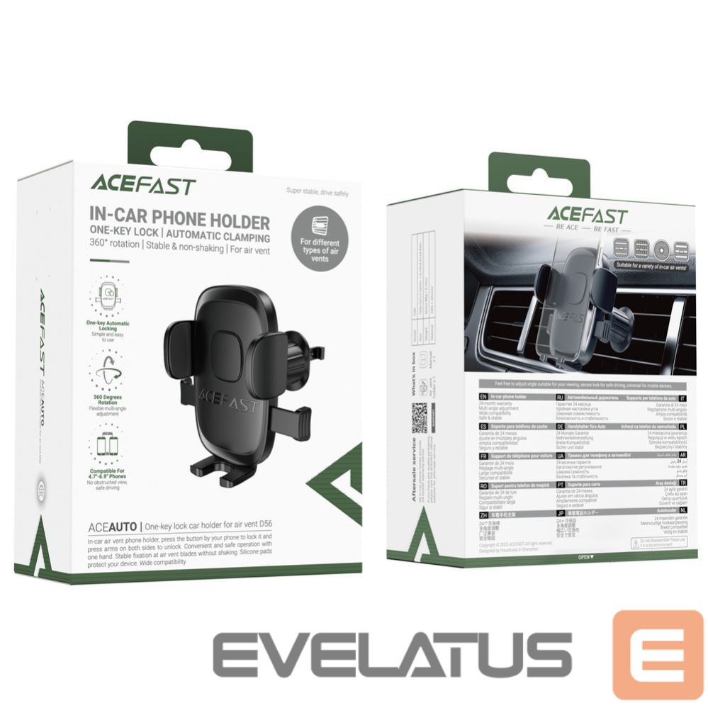 Auto turētājs Acefast Acefast D56 Car Holder, 4.7inch - 6.9inch Black