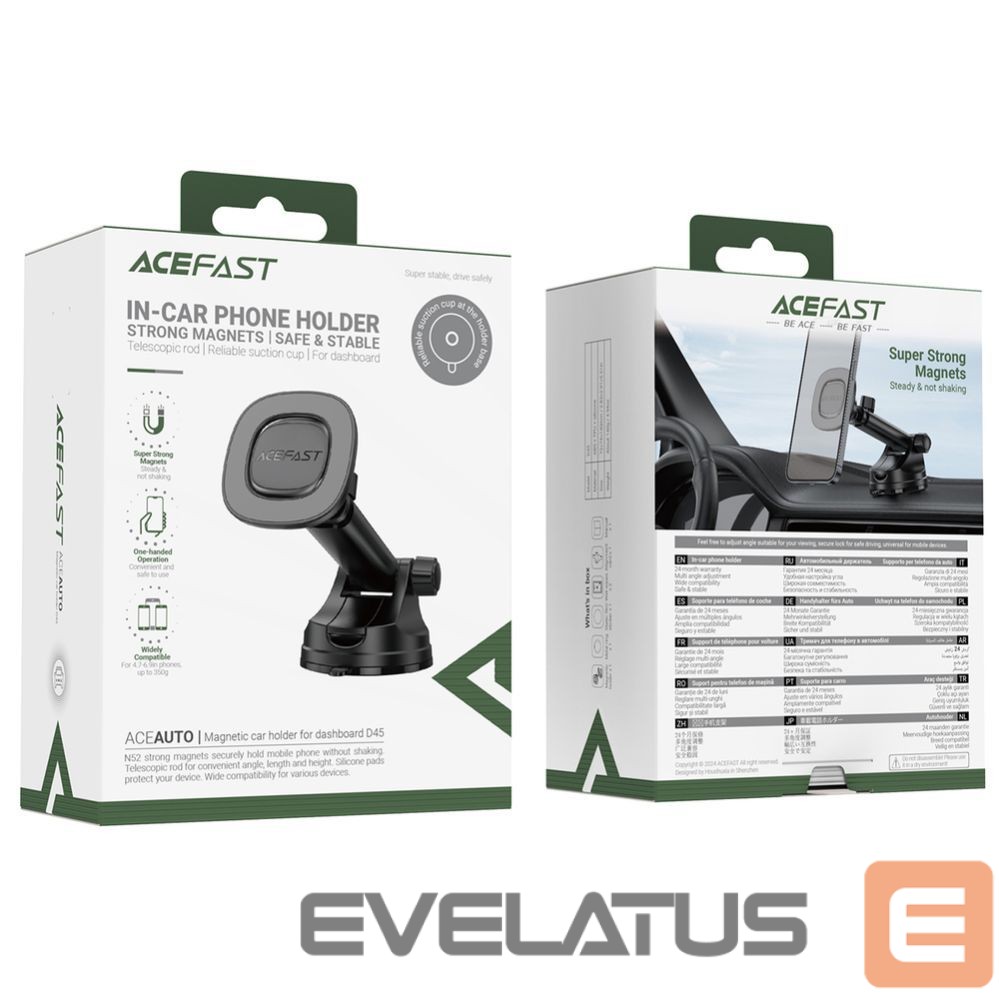 Auto turētājs Acefast D45 Magnetic Dashboard Mount Car Holder, Universal Black