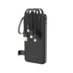 Ārējais akumulators Wozinsky  W11-B 10000mAh 10W Powerbank with Built-in Cables and Flashlight Black