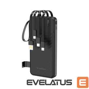 Ārējais akumulators Wozinsky  W11-B 10000mAh 10W Powerbank with Built-in Cables and Flashlight Black