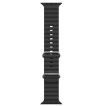 Siksniņa iWear  S1 Grooved Soft Silicone 20mm strap for Apple Watch 49mm / 45mm / 44mm / 42mm Black