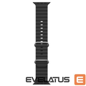 Siksniņa iWear  S1 Grooved Soft Silicone 20mm strap for Apple Watch 49mm / 45mm / 44mm / 42mm Black