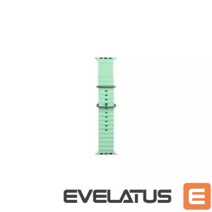 Siksniņa iWear  S1 Grooved Soft Silicone 20mm strap for Apple Watch 49mm / 45mm / 44mm / 42mm Light Green