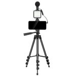 Selfie nūja Elight  M5 Vlog Smartphone Fix Video & Photo kit with Led light / Microphone / Tripod 1.3m / remote 