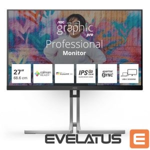 Monitors AOC  Q27U3CV 27" IPS 2560x1440/16:9/420cd/m2/4ms DP HDMI USB | 