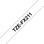 Aksesuāri un izejmateriāli Brother  | TZe-FX211 Flexible ID Laminated Tape | Black on White | TZe | 8 m | 0.6 cm 