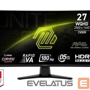 Monitors MSI  LCD Monitor||MAG 274CQF|27"|Gaming/Curved|Matte|Panel VA|2560x1440|16:9|180Hz|0.5 ms|Colour Black|MAG274CQF 