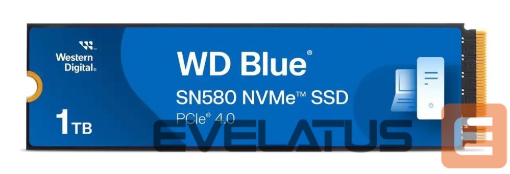 Cietais disks SSD Western Digital SSD||600xTBW rating|Read speed 4150 MB/s|Write speed 4150 MB/s|NVMe Yes|PCI Express 4.0|M.2|1000 GB|Blue SN580|WDS100T3B1E-00CHF0