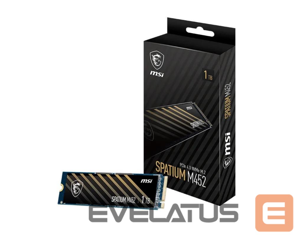 Cietais disks SSD MSI SSD||300xTBW rating|MTBF 1500000 h|Read speed 3600 MB/s|Write speed 3100 MB/s|NVMe Yes|PCI Express 4.0|M.2|1000 GB|SPATIUM M452|S78-440L970-P83
