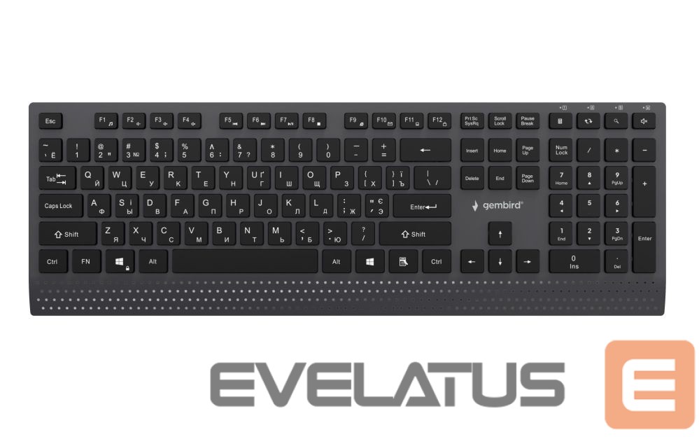 Datora tastatūra Gembird KEYBOARD MULTIMEDIA USB CYRILL/BLACK KB-MCH-06-CYRL