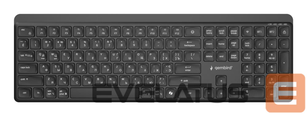 Datora tastatūra Gembird KEYBOARD WRL SLIM BT CYRILLIC/KB-WPS-03-CYRL