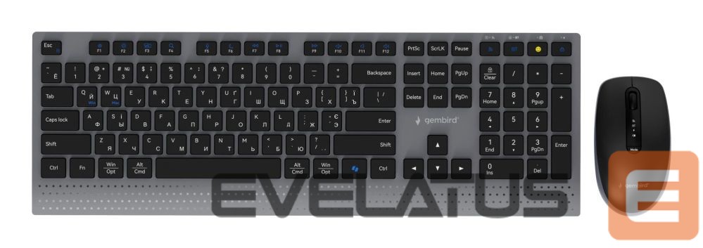 Datora tastatūra Gembird KEYBOARD +MOUSE WRL CYRILLIC/BK KBS-WPS-02-CYRL