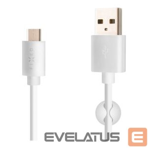 Kabelis fixed  | Data And Charging Cable With USB/USB-C Connectors | White 