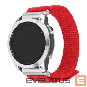 Siksniņa fixed  | Sporty Strap for Garmin QuickFit 22mm | 160-210 mm | Red | Nylon 