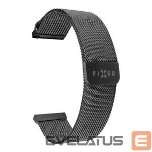 Siksniņa fixed  | Mesh Strap for Smatwatch, Quick Release 22mm | Black 