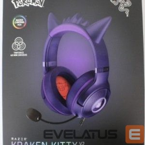 Vadu austiņas Razer  SALE OUT.  Kraken Kitty V2 Headset, Pokémon Gengar Ed. |  Headset | Kraken Kitty V2 | Yes | Wired | Over-ear | DEMO 