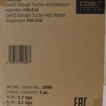 Tējkanna Caso  SALE OUT.  HW 616 Turbo Hot Water Dispenser, Capacity 2.5 L, Stainless steel, Black | SALE OUT.  Turbo Hot Water Dispenser | HW 616 | Water Dispenser | 2600 W | 2.5 L | Plastic/Stainless Steel | Black/Stainless Steel | DAMAGED PACKAGING 